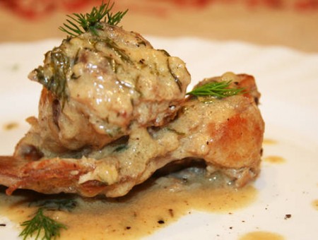 Rabbit in mustard sauce 